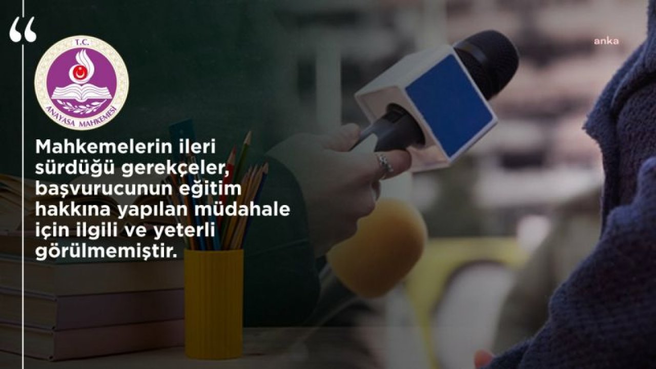 AYM, “KAYYUM REKTÖR” İFADESİNİN DE YER ALDIĞI AÇIKLAMA NEDENİYLE ÖĞRENCİYE VERİLEN CEZANIN HAK İHLALİ OLDUĞUNA HÜKMETTİ