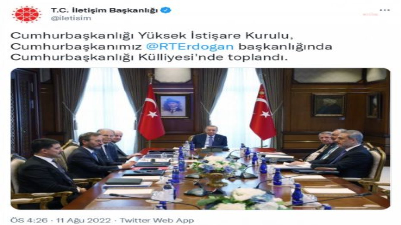 CUMHURBAŞKANLIĞI YÜKSEK İSTİŞARE KURULU TOPLANDI