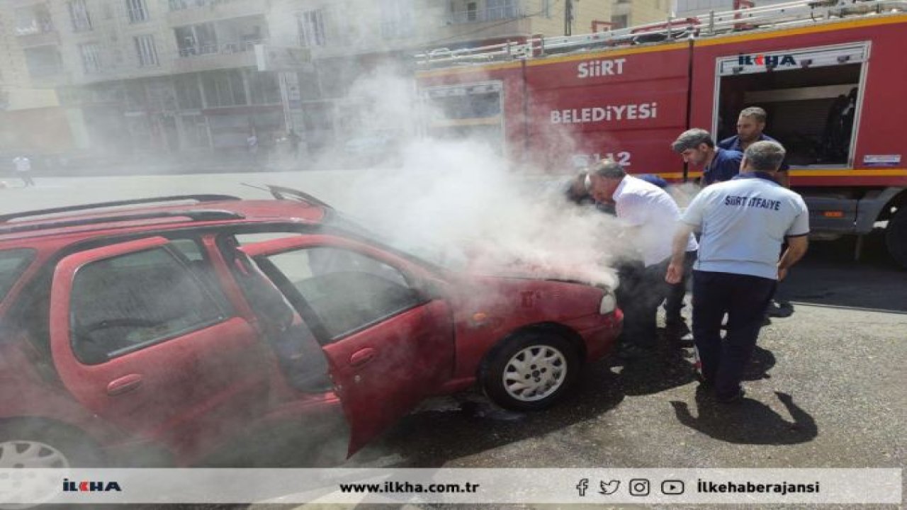 Siirt'te seyir halindeki otomobil alev aldı