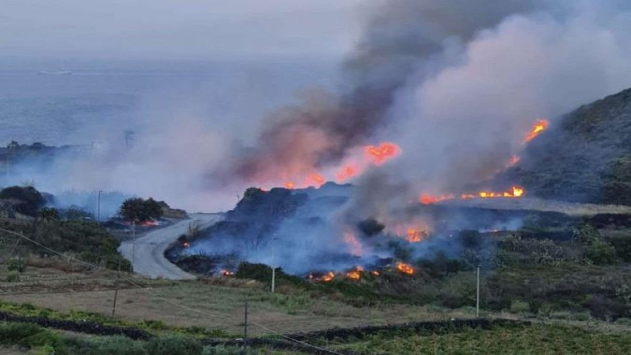 İtalya'nın Pantelleria adasında orman yangını