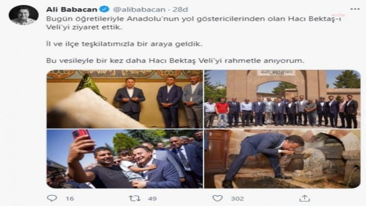 ALİ BABACAN, HACI BEKTAŞ-I VELİ TÜRBESİ'Nİ ZİYARET ETTİ