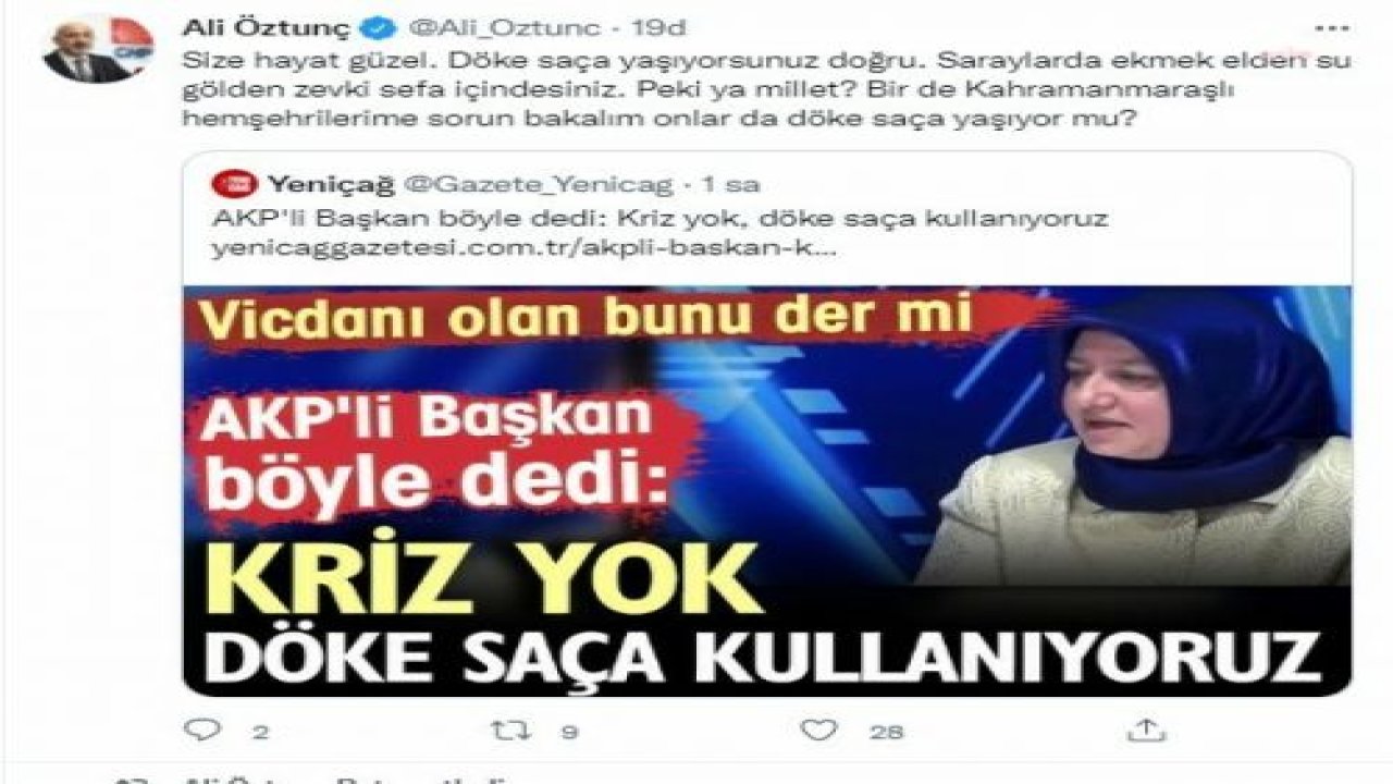 AKP KAHRAMANMARAŞ KADIN KOLLARI BAŞKANI: “SEPETİ İSTEDİĞİMİZ KADAR DOLDURUYORUZ. HER TÜRLÜ KAYNAĞI DÖKE SAÇA KULLANIYORUZ”