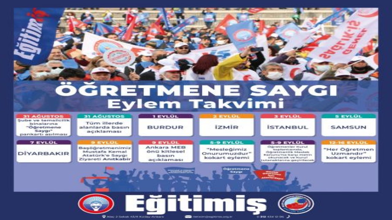 EĞİTİM-İŞ, “ÖĞRETMENE SAYGI” EYLEMLERİNE BAŞLAYACAĞINI AÇIKLADI