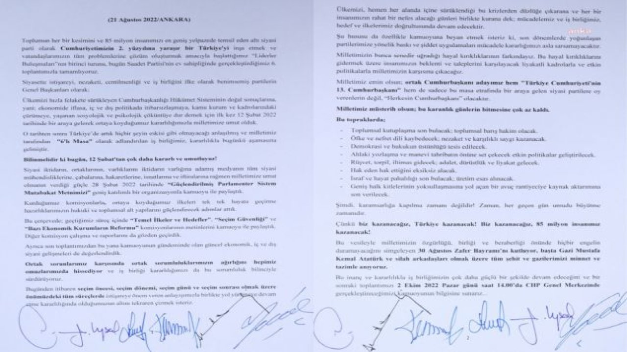 BABACAN: YARININ TÜRKİYE’SİNİ UMUTLA KURUYORUZ. GÜÇLENDİRİLMİŞ PARLAMENTER SİSTEM HEDEFİMİZİ KONUŞTUĞUMUZ ALTINCI TOPLANTIMIZI TAMAMLADIK. TÜM GENEL BAŞKANLARA TEŞEKKÜR EDİYORUM