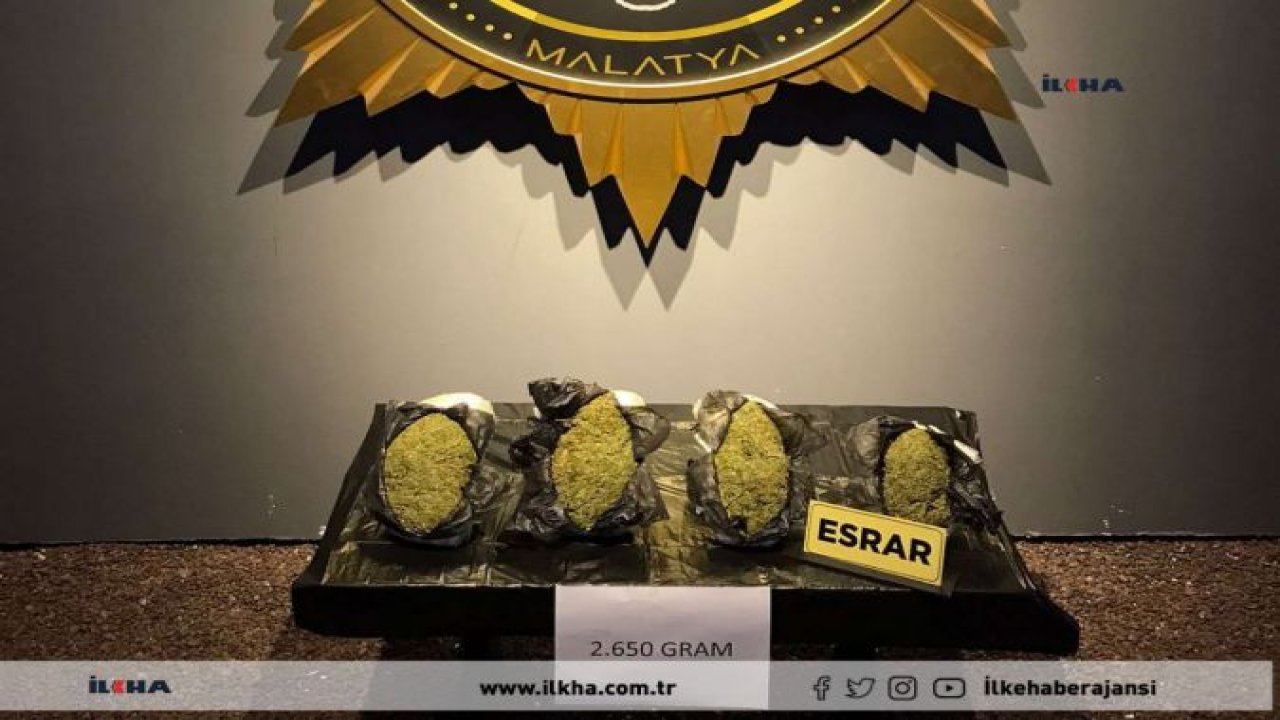 Malatya’da 3 kilogram kubar esrar ele geçirildi