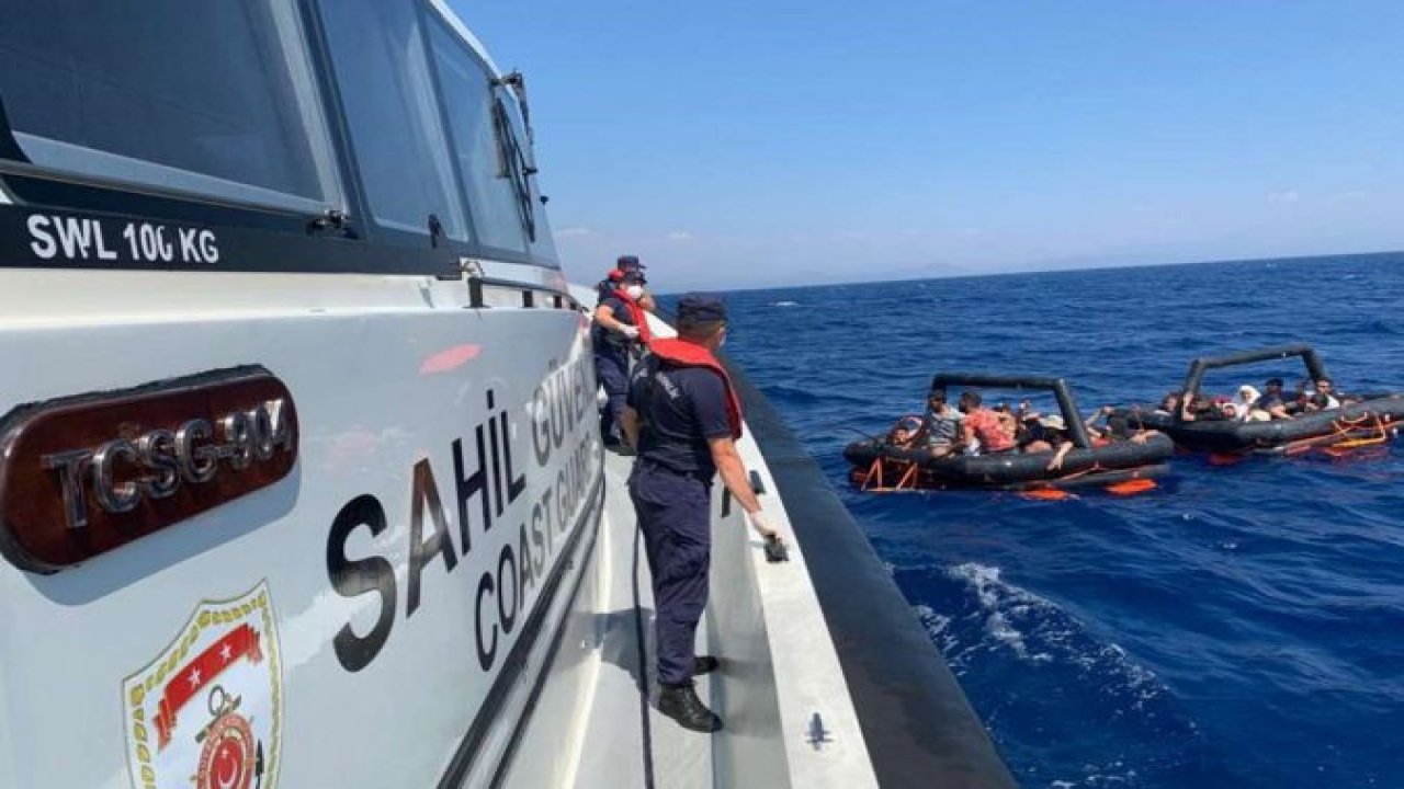 Datça ilçesi açıklarında, 67 kaçak göçmen kurtarıldı