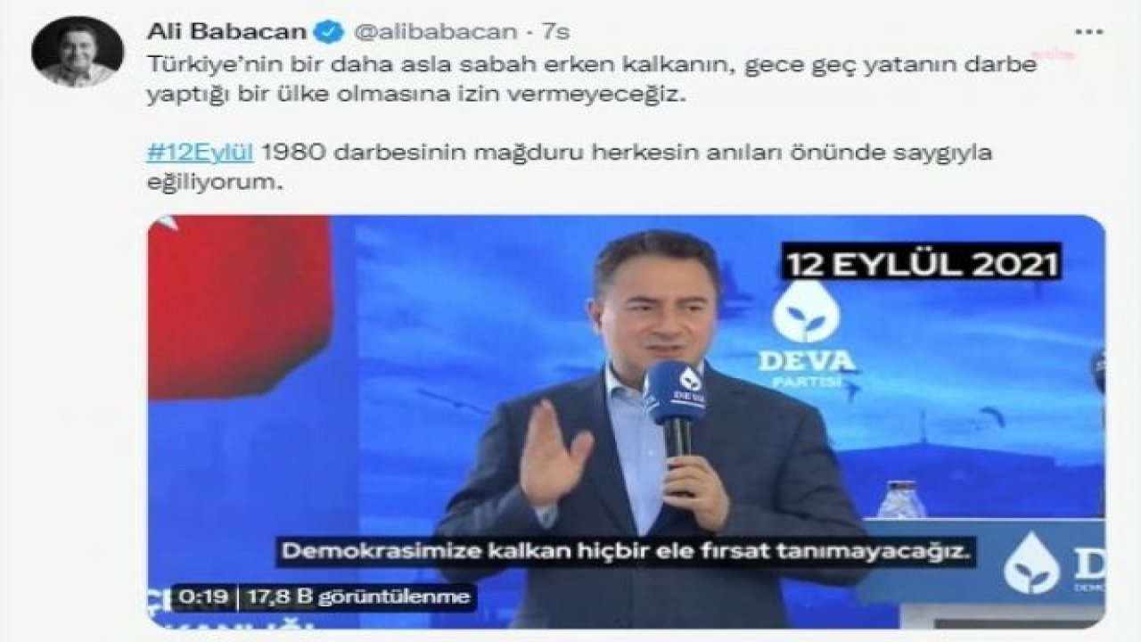 BABACAN: TÜRKİYE’NİN BİR DAHA ASLA SABAH ERKEN KALKANIN, GECE GEÇ YATANIN DARBE YAPTIĞI BİR ÜLKE OLMASINA İZİN VERMEYECEĞİZ