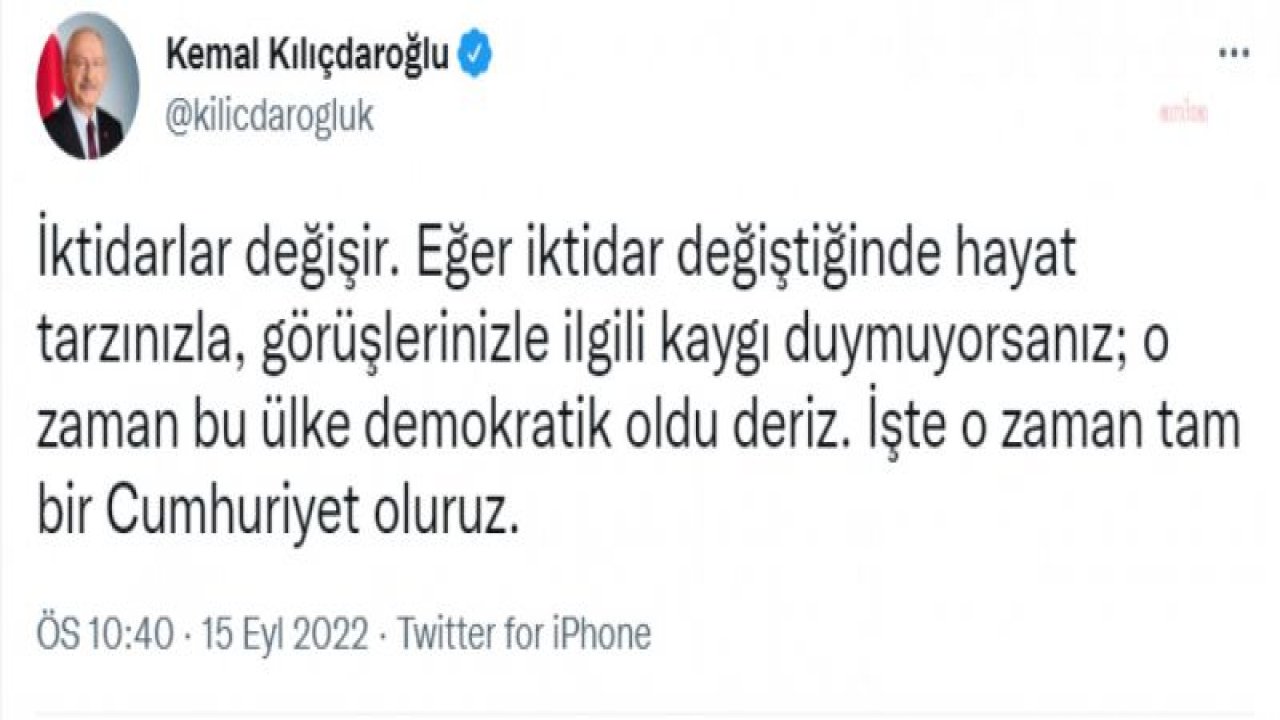 KILIÇDAROĞLU: CİNAYETİN ZAMAN AŞIMI OLMAZ. HELALLEŞMENİN BİR ŞARTI DA AÇIK YARALARI KAPAMAKTIR. KAPAMAK İÇİN DE UCU NEREYE GİDECEKSE GİTSİN, GERÇEKLERİ ORTAYA ÇIKARMALIYIZ