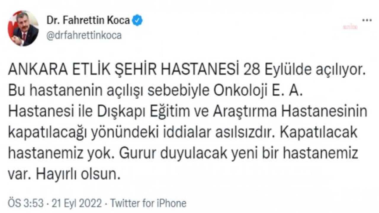 AYLİN CESUR’DAN “KAPATILACAK HASTANEMİZ YOK” AÇIKLAMASINI YAPAN BAKAN KOCA’YA: “NEDEN HASTANELERDEN TAŞINMA HAZIRLIĞI İSTENMİŞTİR?”