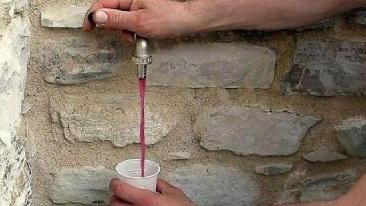 Sosyal medyada paylaşıldı! Tekirdağ'da köylüler şarap çeşmesi mi yaptırdı?