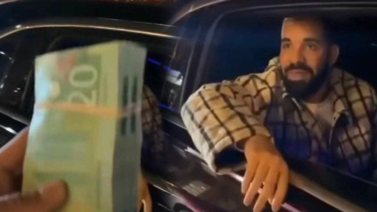Ünlü rapçi Drake sokakta para saçtı!