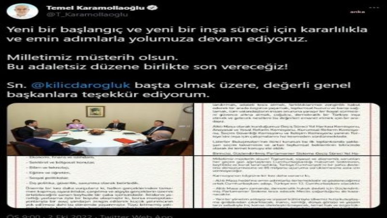 KARAMOLLAOĞLU: YENİ BİR BAŞLANGIÇ VE İNŞA SÜRECİ İÇİN KARARLILIKLA YOLUMUZA DEVAM EDİYORUZ