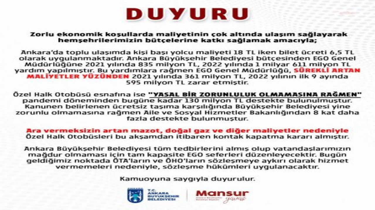 ABB: ÖZEL HALK OTOBÜSLERİNİN SÖZLEŞMEYE AYKIRI OLARAK HİZMET VERMEMELERİ NEDENİYLE SÖZLEŞME HÜKÜMLERİ UYGULANACAK