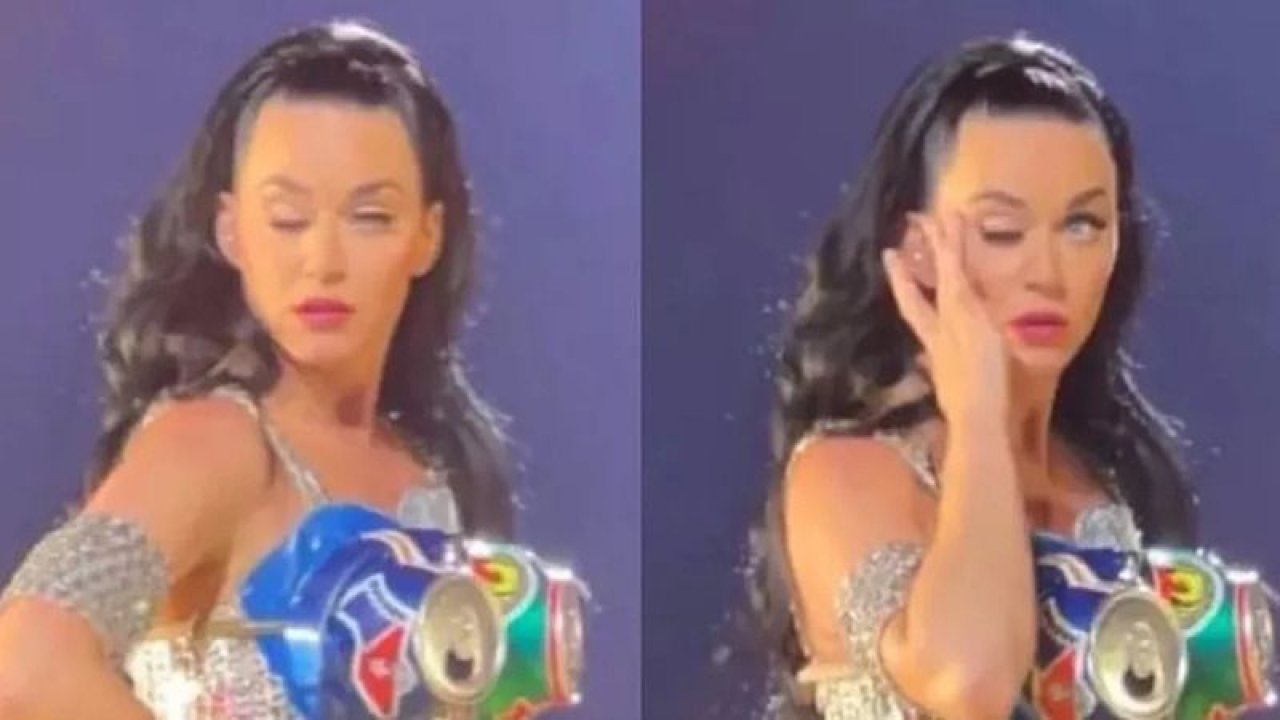 Katy Perry'nin gözünün 'düştüğü' video viral oldu!