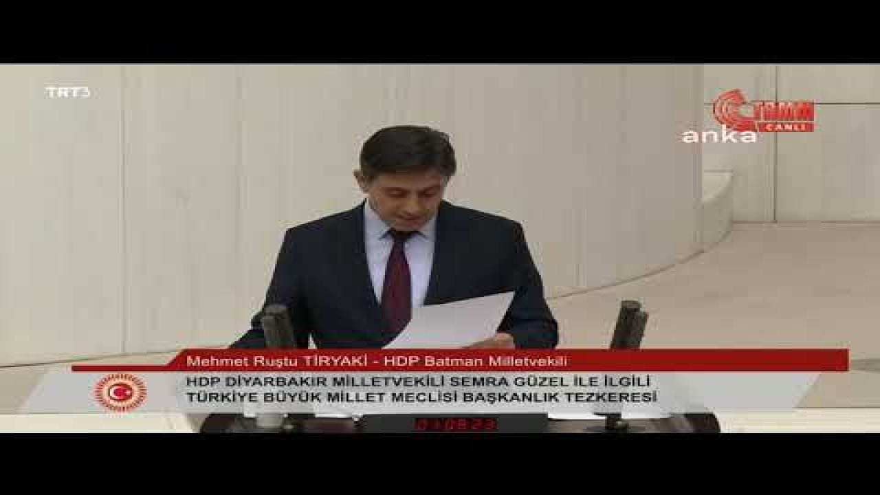 MEHMET RUSTU TİRYAKİ: “PARLAMENTONUN İŞLEYİŞİNE DAİR BÜTÜN HÜKÜMLER YOK SAYILARAK BURADA YOKLAMA YAPILDI VE ŞİMDİ SEMRA GÜZEL’İN MİLLETVEKİLLİĞİNİ BUNA DAYANARAK DÜŞÜRMEYE ÇALIŞIYORSUNUZ”