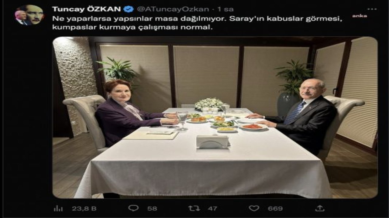 TUNCAY ÖZKAN: NE YAPARLARSA YAPSINLAR MASA DAĞILMIYOR. SARAY'IN KABUSLAR GÖRMESİ, KUMPASLAR KURMAYA ÇALIŞMASI NORMAL