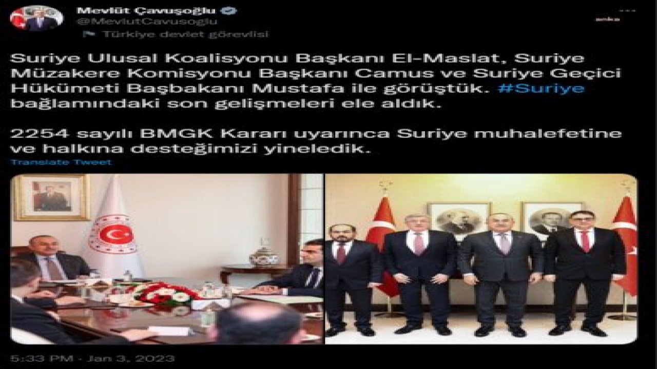 MEVLÜT ÇAVUŞOĞLU, SURİYELİ MUHALİFLERLE GÖRÜŞTÜ