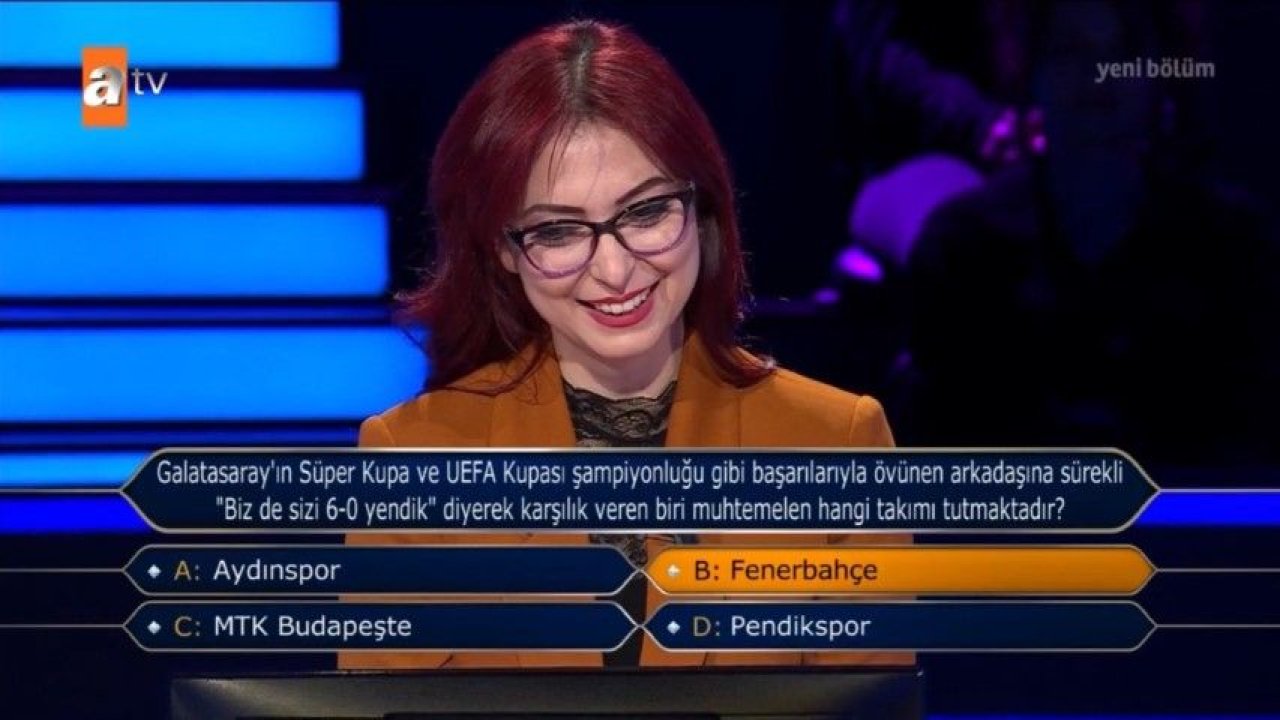Fenerbahçelileri sinirlendiren “Kim Milyoner Olmak İster” sorusu