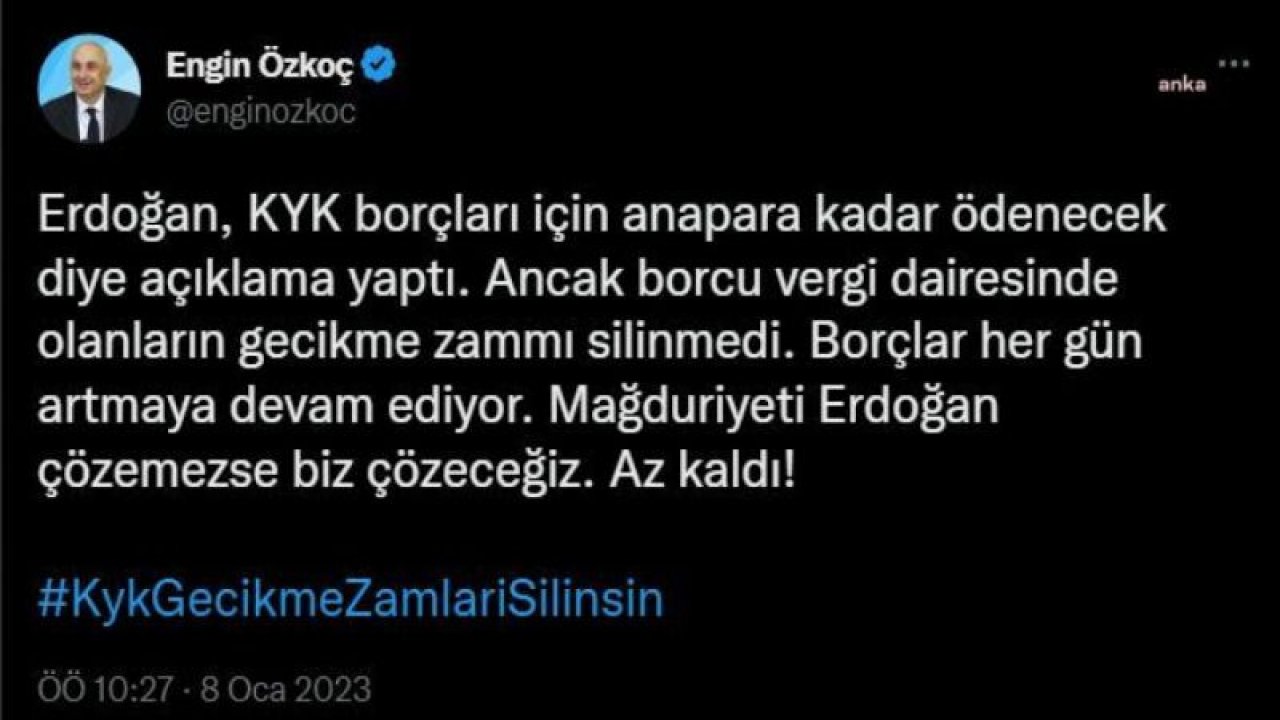 ENGİN ÖZKOÇ, ÖĞRENCİLERİN KYK KREDİ MAĞDURİYETİNİN DEVAM ETTİĞİNİ AÇIKLADI: "GECİKME ZAMMI SİLİNMEDİ"