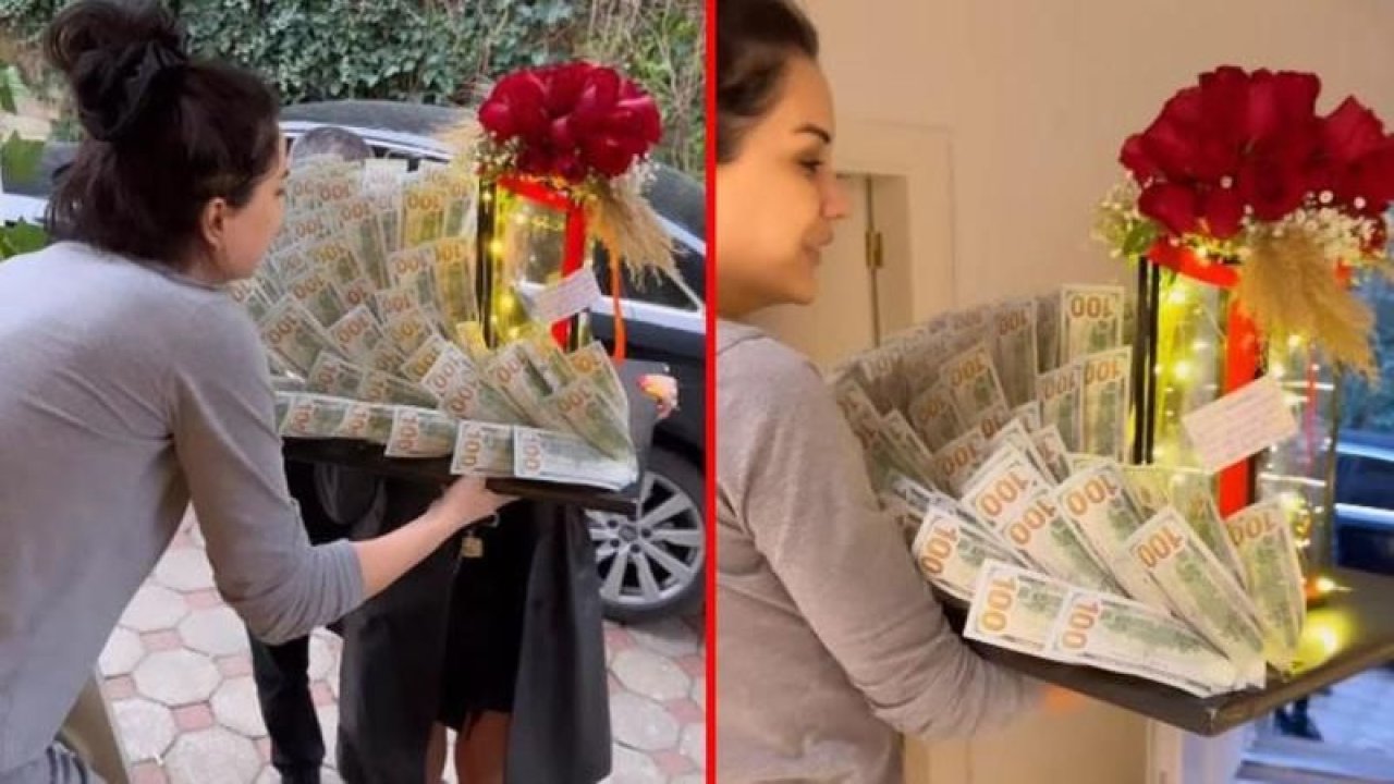 Fenomen Dilan Polat'a eşinin gönderdiği dolarlarla süslü çiçek topa tutuldu!