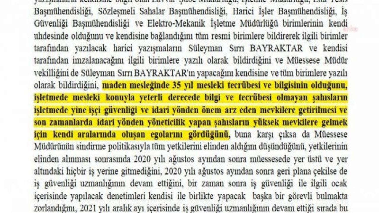 AMASRA MADEN FACİASINA İLİŞKİN FEZLEKE… EMNİYET MÜHENDİSİ: “SİYASİ KANALLARLA REFERANSLI OLAN PERSONEL AYAKTA YA DA BACADA ÇALIŞMADI… DAHA KOLAY VE HAFİF İŞLERDE ÇALIŞTIRILDIĞINI DÜŞÜNÜYORUM”