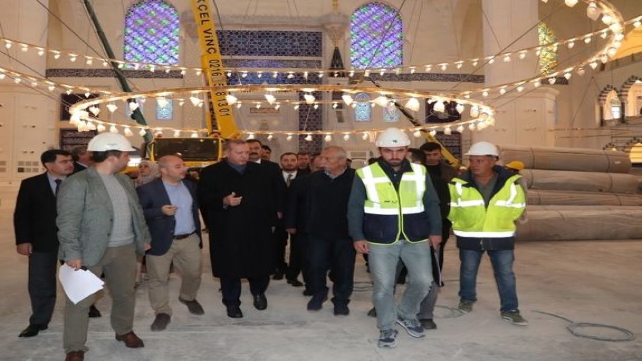 Çamlıca Camii'nde incelemelerde bulundu