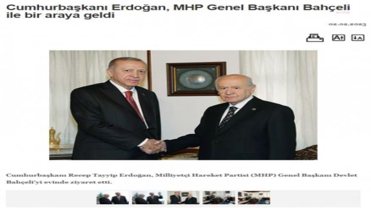 CUMHURBAŞKANI ERDOĞAN, MHP GENEL BAŞKANI BAHÇELİ’Yİ EVİNDE ZİYARET ETTİ