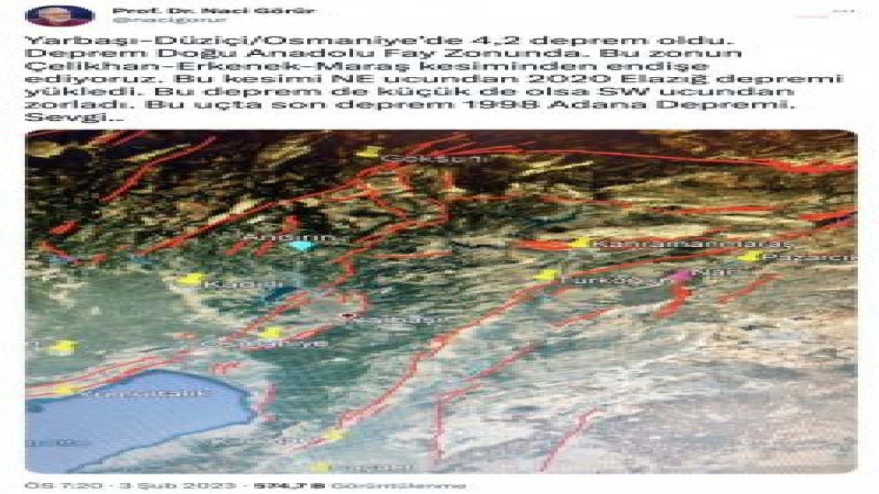 PROF. DR. NACİ GÖRÜR: "BU DEPREMİN GELMEKTE OLDUĞUNU YERBİLİMCİLER OLARAK SÖYLEYE SÖYLEYE, YAZA YAZA DİLİMİZDE TÜY BİTTİ"
