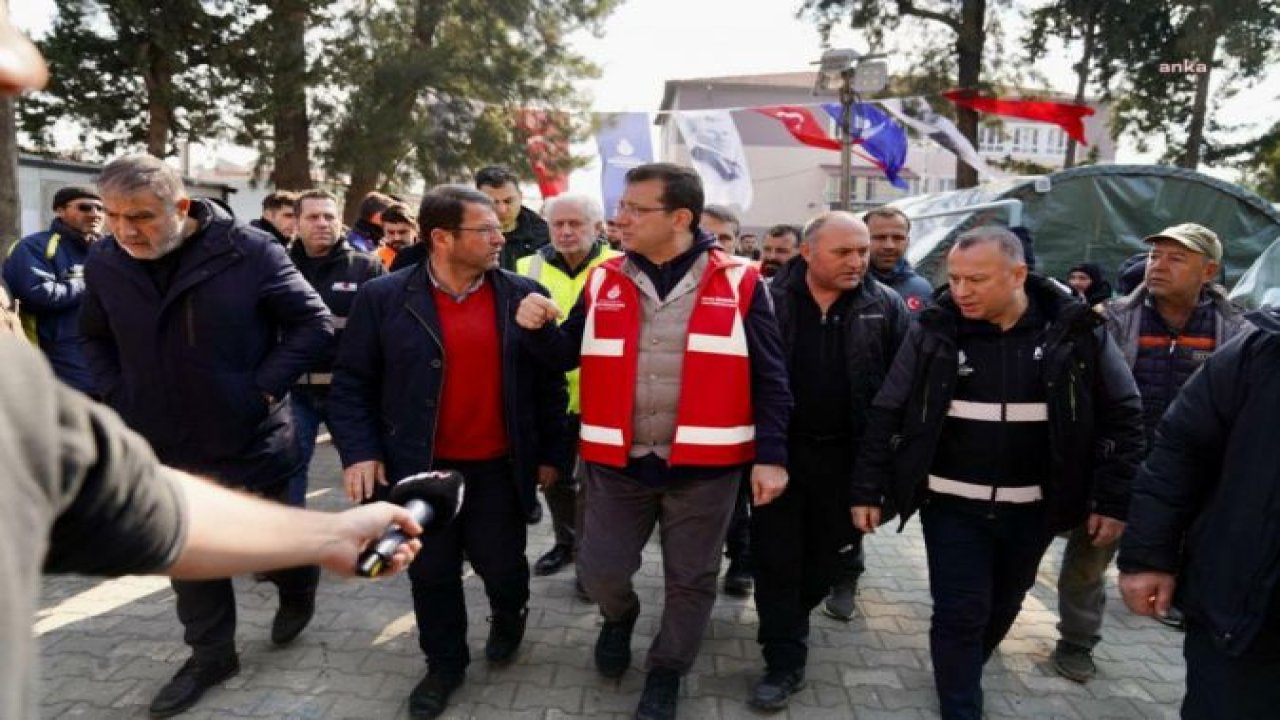 İMAMOĞLU DEPREMZEDELERE SARIALRAK KİMSESİZ VE SAHİPSİZSİZ KALMAYACAKALRINI SÖYLEDİ