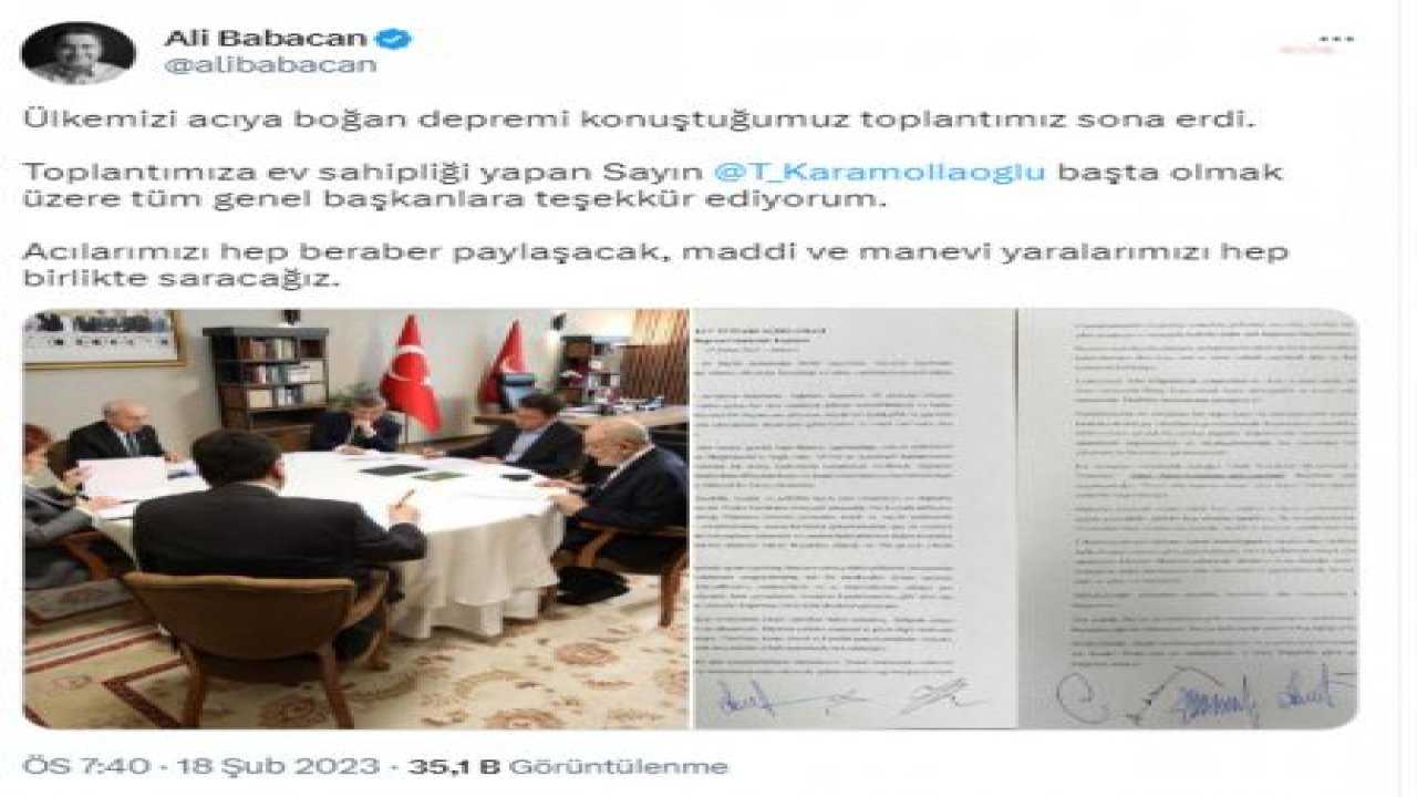 BABACAN: “ÜLKEMİZİN EN ACİL İHTİYACI OLAN İÇİNDE BULUNDUĞUMUZ SİYASİ ENKAZI KALDIRACAĞIZ”