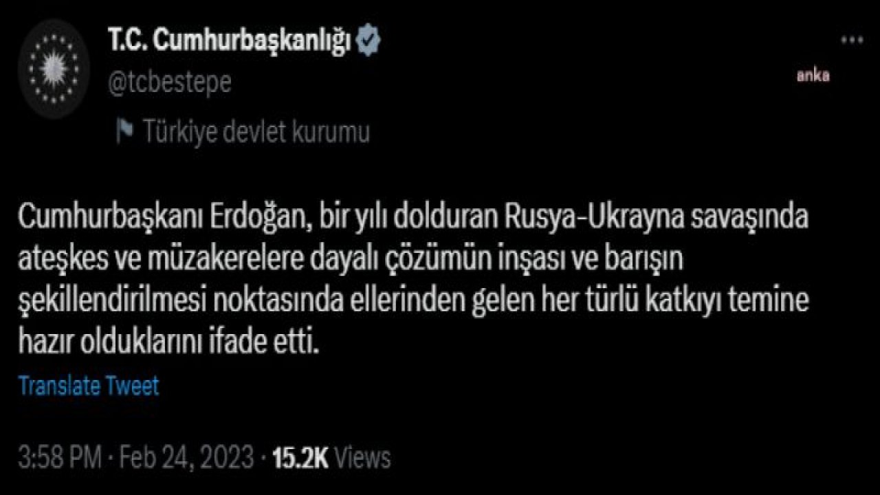 CUMHURBAŞKANI ERDOĞAN, UKRAYNA DEVLET BAŞKANI ZELENKSI İLE GÖRÜŞTÜ