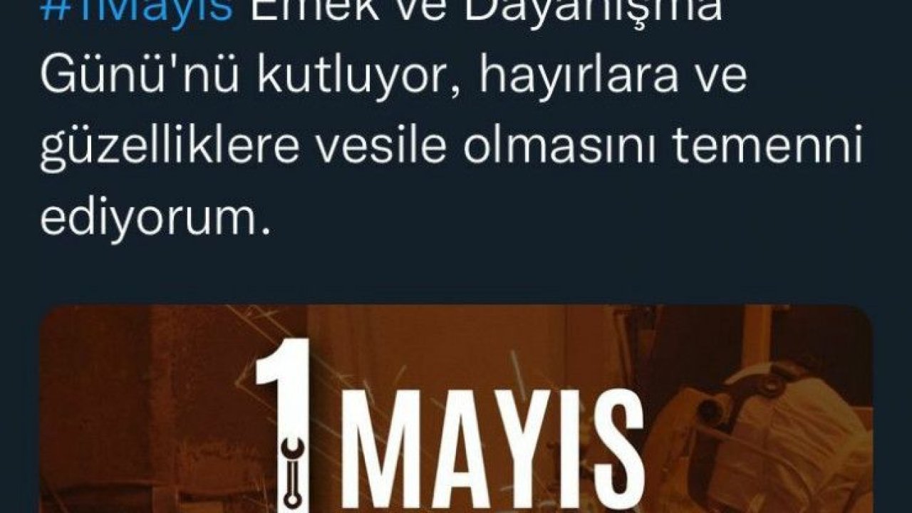 TBMM BAŞKANI ŞENTOP’TAN 1 MAYIS KUTLAMASI: "HAYIRLARA VE GÜZELLİKLERE VESİLE OLMASINI TEMENNİ EDİYORUM"