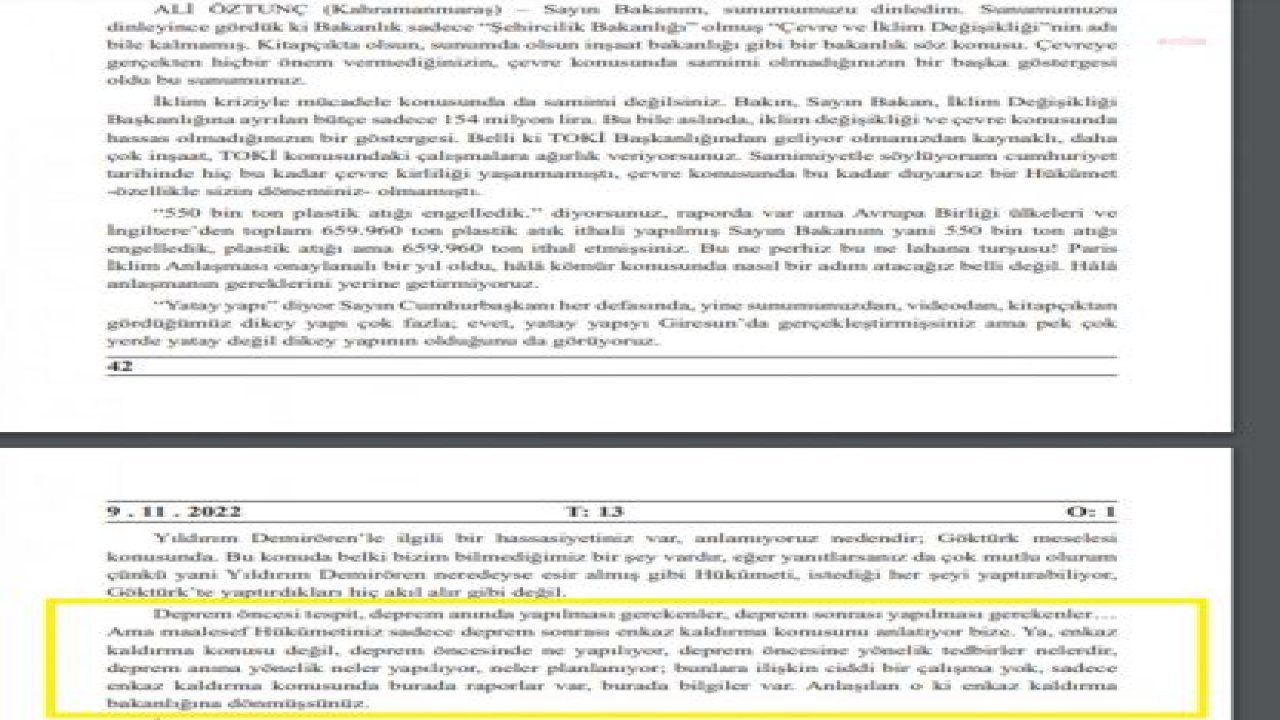 ENKAZ KALDIRMA ÇALIŞMALARI 22’NCİ GÜNÜNDE SÜRÜYOR… BAKAN KURUM; TBMM’DEKİ 2023 YILI BÜTÇE SUNUŞUNDA, “KRİZİ EN DOĞRU VE HIZLI ŞEKİLDE YÖNETEN BİR TÜRKİYE VAR” DEMİŞTİ