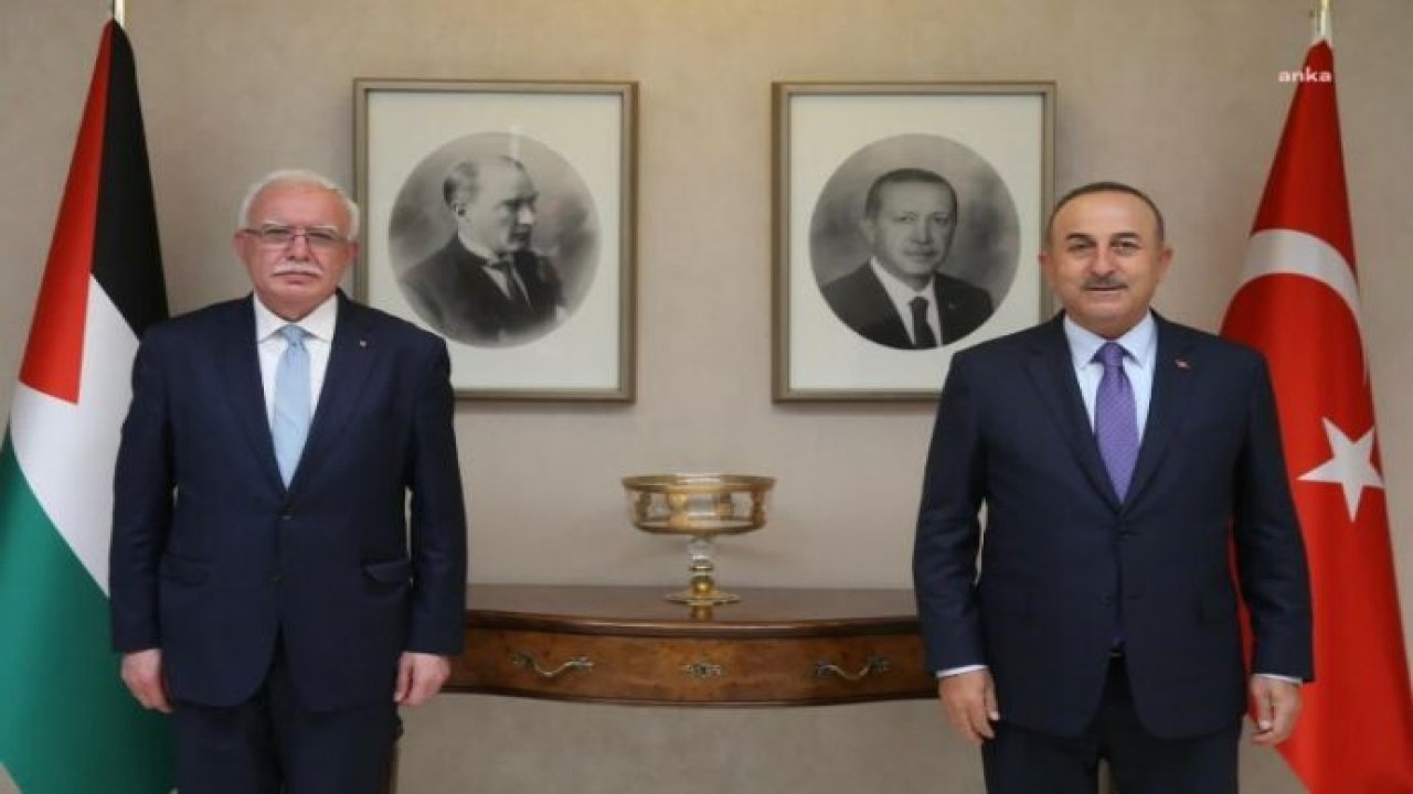 MEVLÜT ÇAVUŞOĞLU, FİLİSTİN DIŞİŞLERİ BAKANI RİAD MALKİ İLE GÖRÜŞTÜ