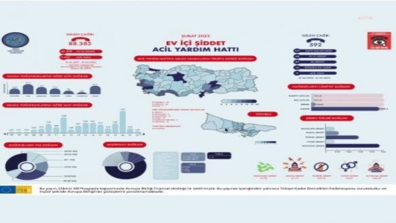 TKDF EV İŞİ ŞİDDET ACİL YARDIM HATTI ŞUBAT AYI RAPORU: “İHBAR EDİLEN ŞİDDET VAKALARININ YÜZDE 46,67'Sİ PSİKOLOJİK, YÜZDE 27,78'İ FİZİKSEL ŞİDDET VAKALARIDIR"