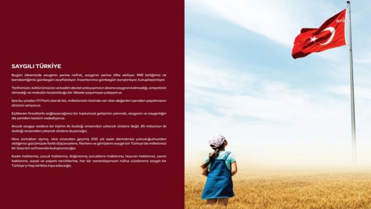 İYİ PARTİ SEÇİM BEYANNAMESİNİ AÇIKLADI: CUMHURBAKANININ GÖREVİ 7 YIL İLE SINIRLANACAK. SEÇİM BARAJI YÜZDE 3. ASGARİ ÜCRET İNSANİ KRİTERLERE GÖRE BELİRLENECEK