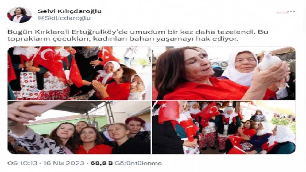 SELVİ KILIÇDAROĞLU: BU TOPRAKLARIN ÇOCUKLARI, KADINLARI BAHARI YAŞAMAYI HAK EDİYOR