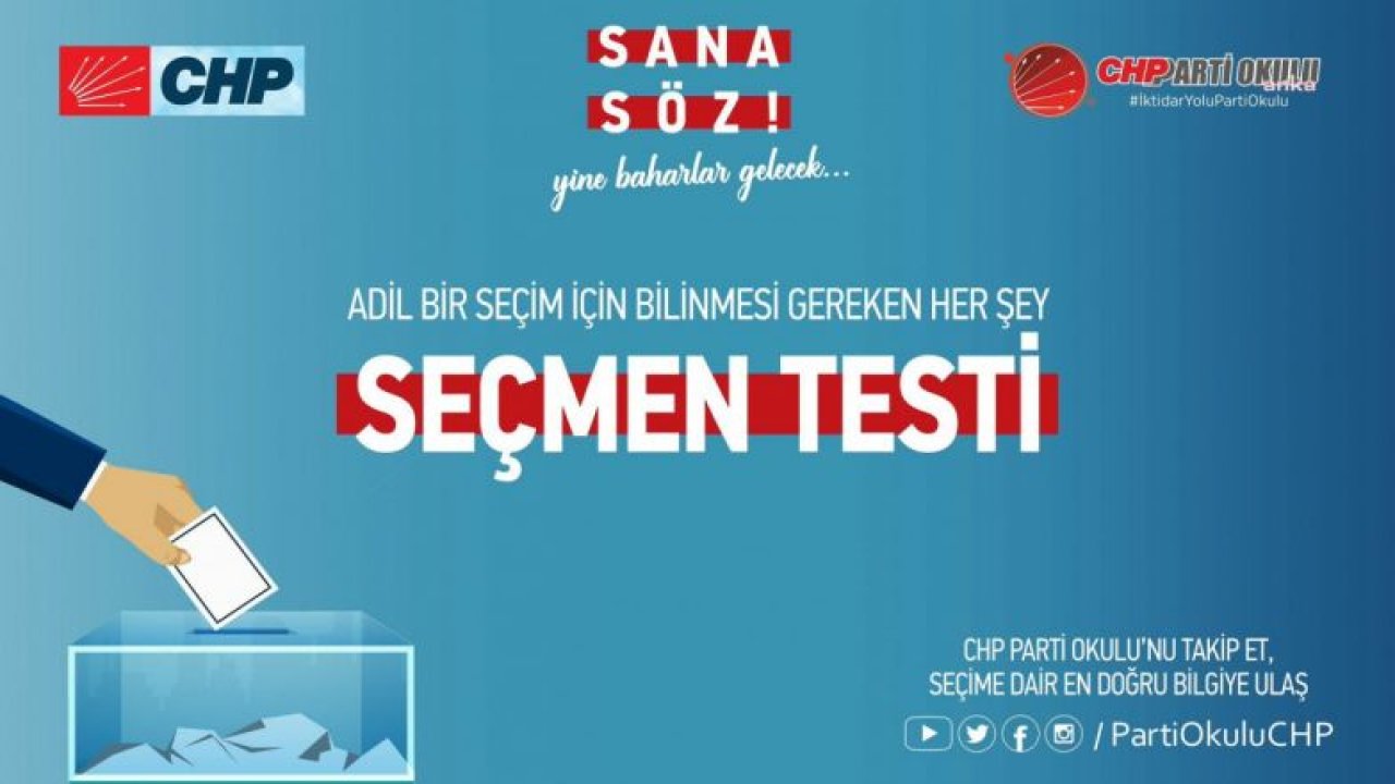 CHP PARTİ OKULU’NDAN 11 SORULUK SEÇMEN TESTİ