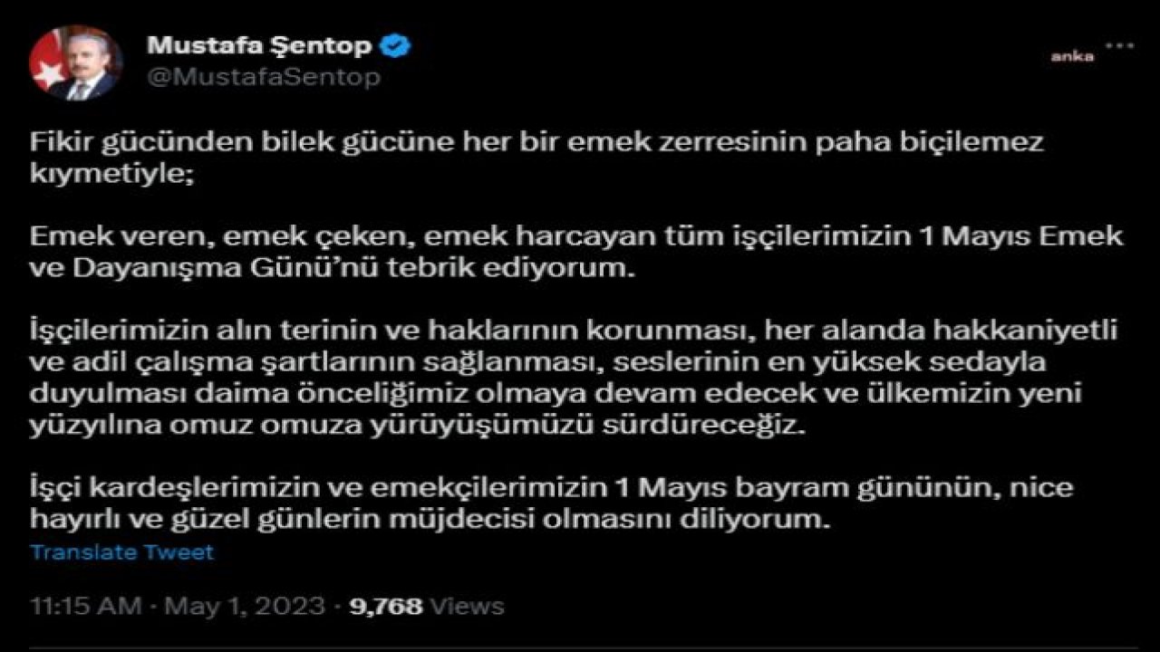 MUSTAFA ŞENTOP: İŞÇİLERİMİZİN SESLERİNİN EN YÜKSEK SEDAYLA DUYULMASI DAİMA ÖNCELİĞİMİZ OLMAYA DEVAM EDECEK