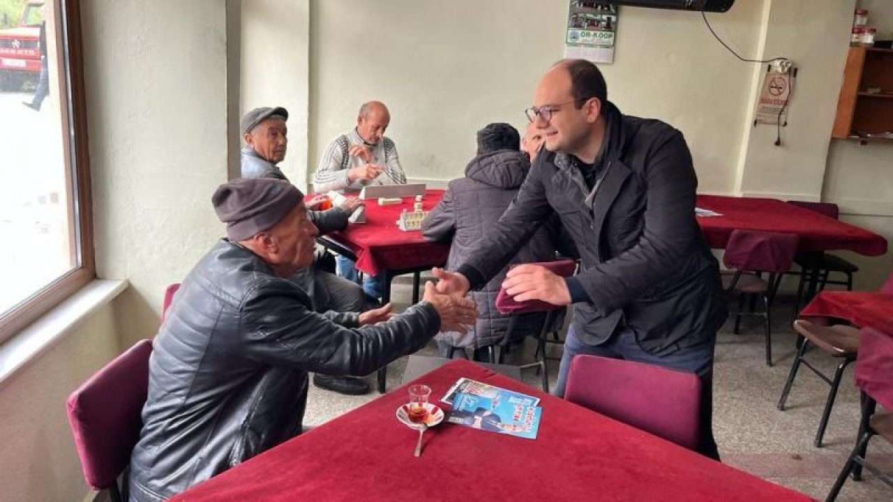 Zonguldak milletvekili adayı Şanlıoğlu, kentte esnafı ziyaret etti; gençlerle buluştu