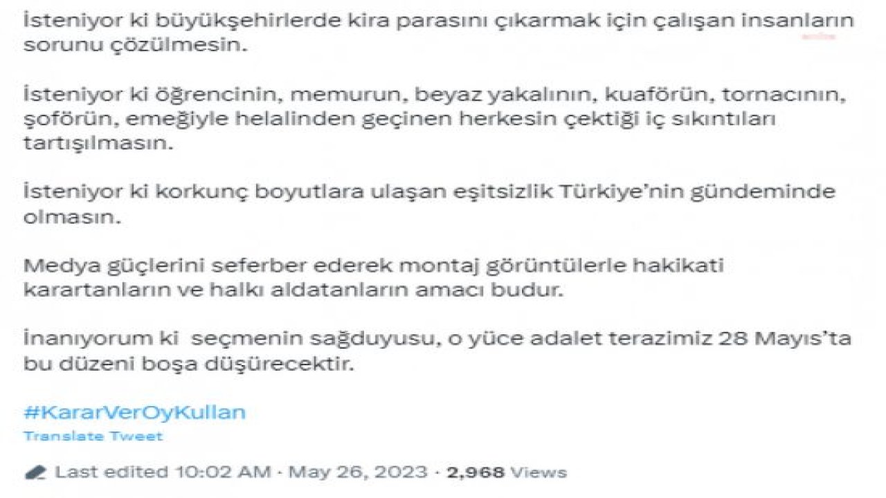 DEVA PARTİLİ OKTAR: “TRT, CNN TÜRK, KANAL D VE ATV GİBİ EKRANLARDA HALKIN ÇIKARLARI ÇİĞNENMİŞTİR. UYGULANAN AMBARGO, KILIÇDAROĞLU’NA DEĞİL, HALKA KARŞIDIR”