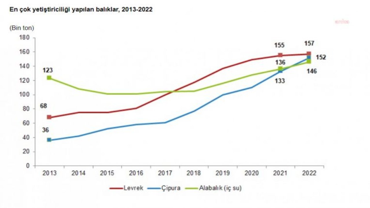 TÜİK: SU ÜRÜNLERİ ÜRETİMİ 2022 YILINDA YÜZDE 6,2 ARTTI