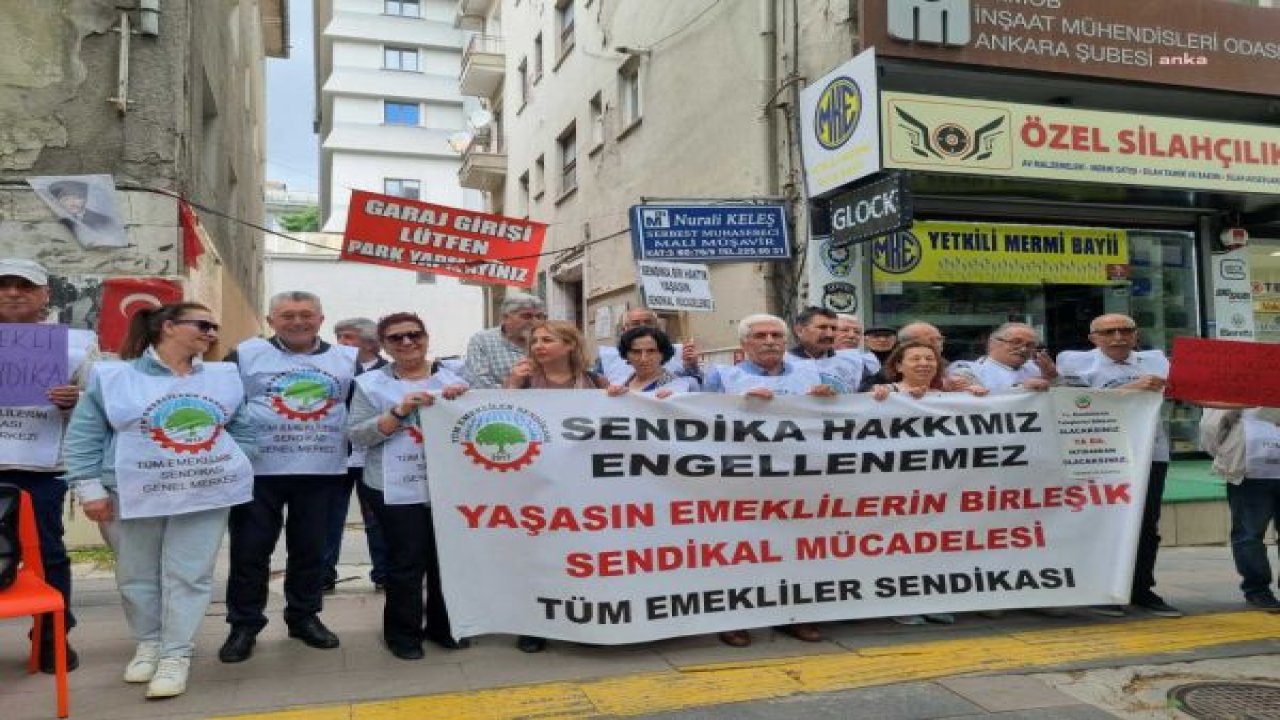 TÜM EMEKLİLERİN SENDİKASI ÜYELERİ, SENDİKA HAKKINDA AÇILAN KAPATMA DAVASININ 8 HAZİRAN’DA YAPILACAK DURUŞMASI ÖNCESİ EYLEM YAPTI. TUNCA: “EMEKLİLERİN SENDİKAL ÖRGÜTLENMESİ ENGELLENEMEZ. İDARE BU SEVDADAN VAZGEÇMELİDİR”