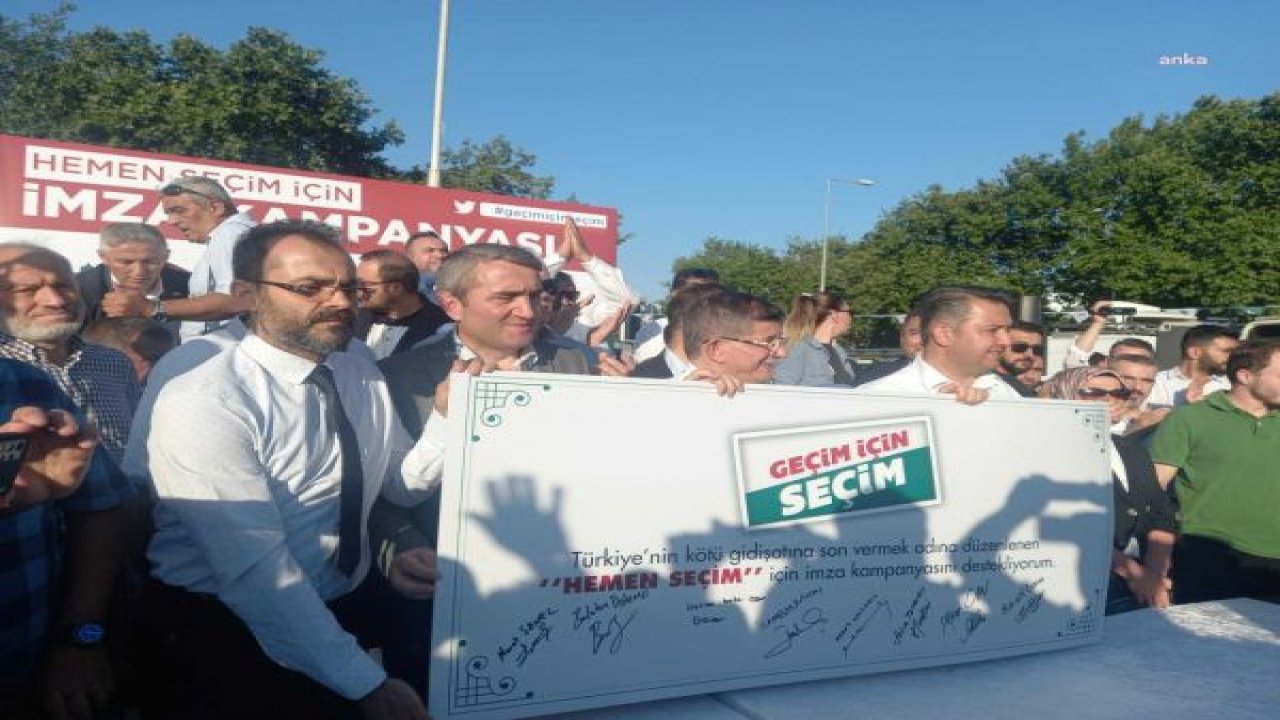 GELECEK PARTİSİ "GEÇİM İÇİN SEÇİM" KAMPANYASINI İSTANBUL'DA BAŞLATTI. İLK İMZA DAVUTOĞLU'NDAN: "HEMEN SEÇİM ERKEN SEÇİM"