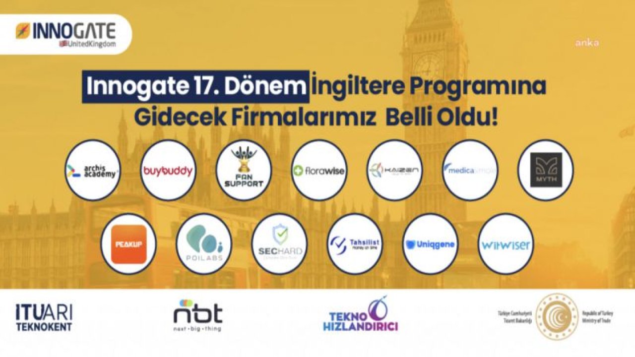 TÜRK TEKNOLOJİ FİRMALARI İTÜ ARI TEKNOKENT'İN INNOGATE PROGRAMIYLA İNGİLTERE PAZARINA AÇILIYOR