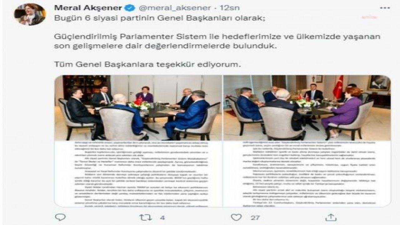 AKŞENER: “GÜÇLENDİRİLMİŞ PARLAMENTER SİSTEM İLE HEDEFLERİMİZE VE ÜLKEMİZDE YAŞANAN SON GELİŞMELERE DAİR DEĞERLENDİRMELERDE BULUNDUK”