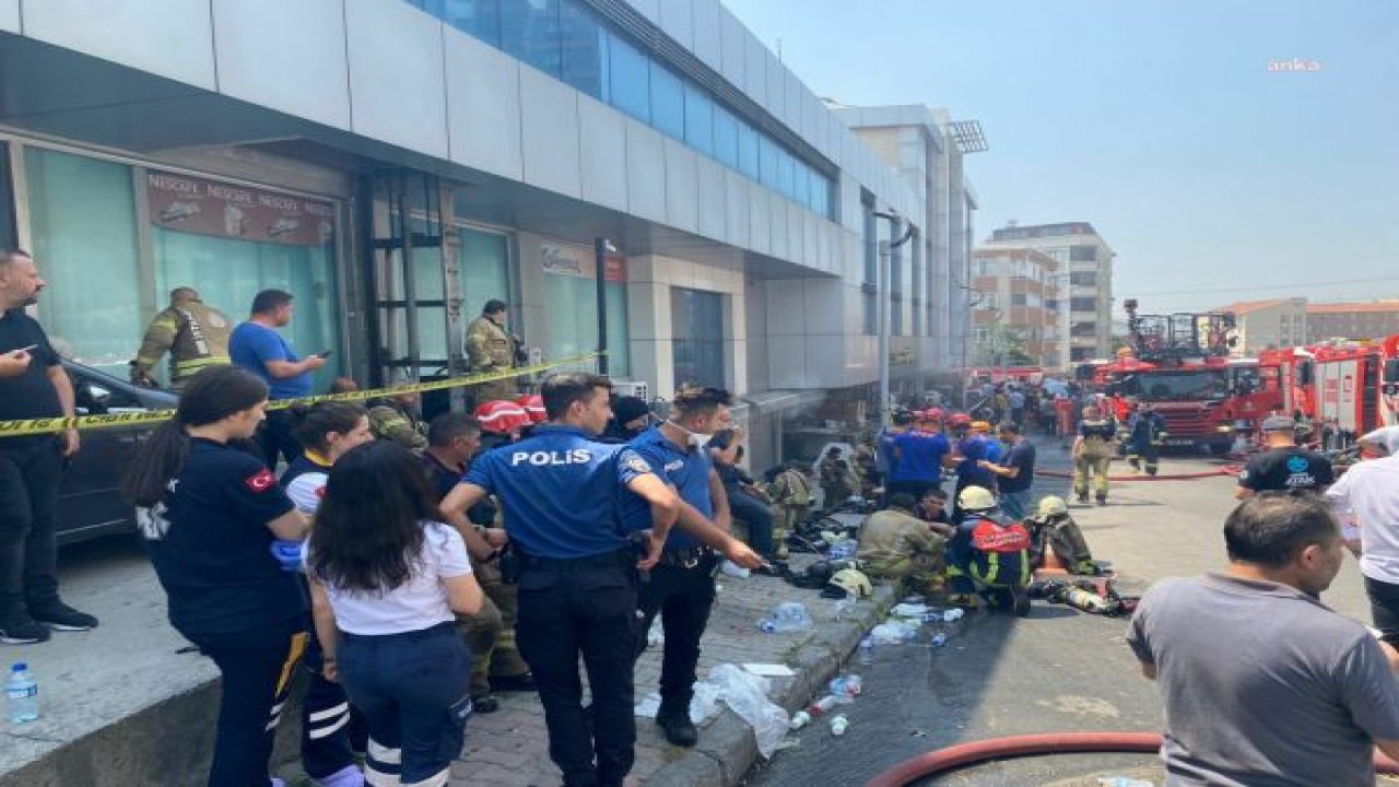 İSTANBUL'DA İŞ MERKEZİNDE YANGIN. 9 İŞÇİ VE 7 İTFAİYE ERİ HASTANEYE KALDIRILDI