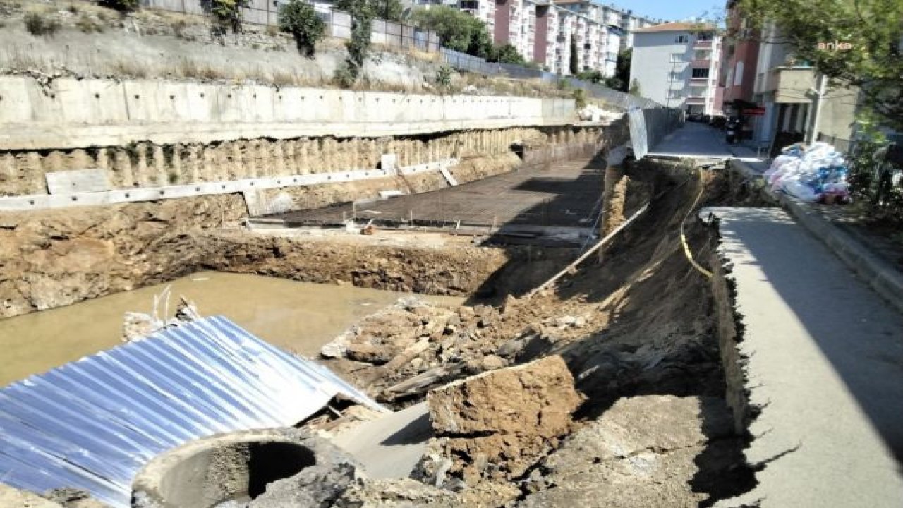 İSTANBUL SARIYER’DE YOL ÇÖKTÜ ÇEVREDEKİ BİNALAR BOŞALTILDI