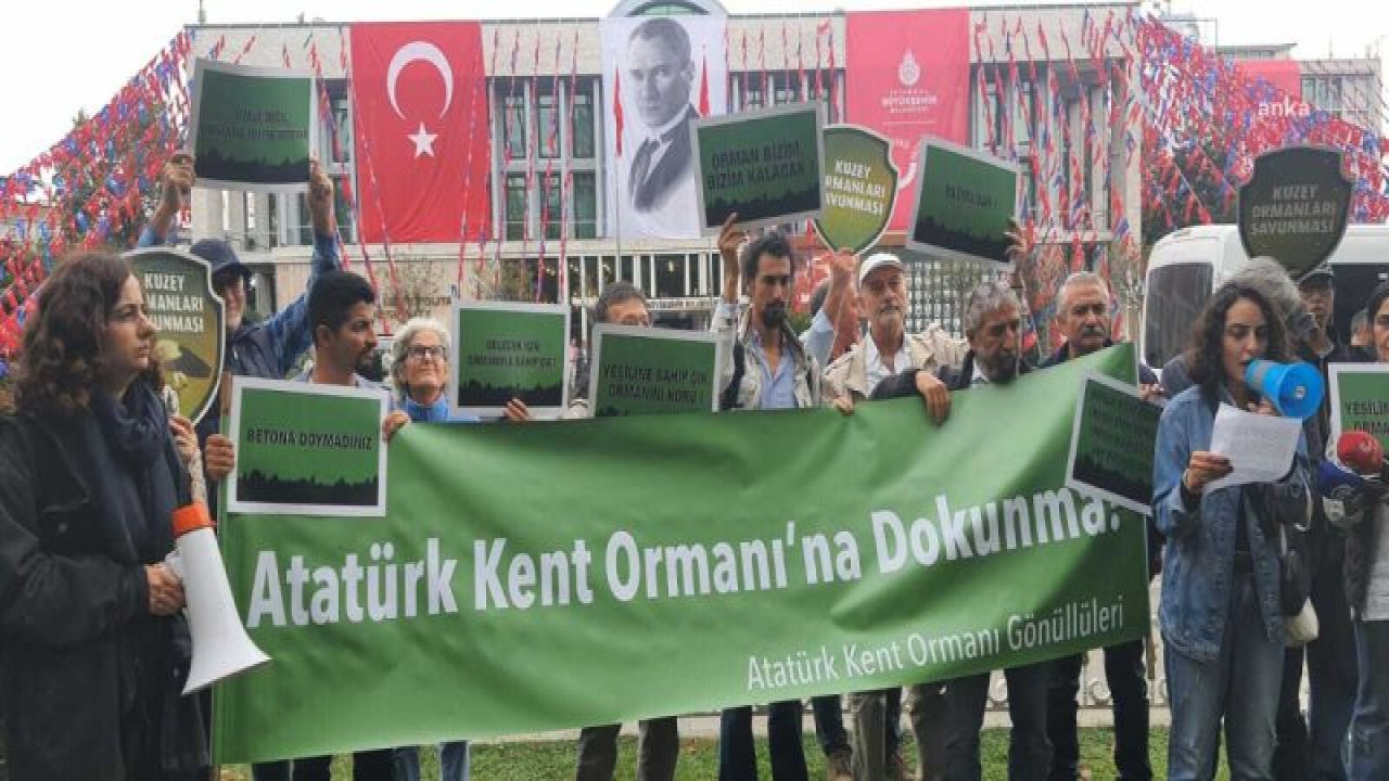 ATATÜRK KENT ORMANI GÖNÜLLÜLERİ, 9 DÖNÜMLÜK ALANIN İHALEYE AÇILMASINI PROTESTO ETTİ