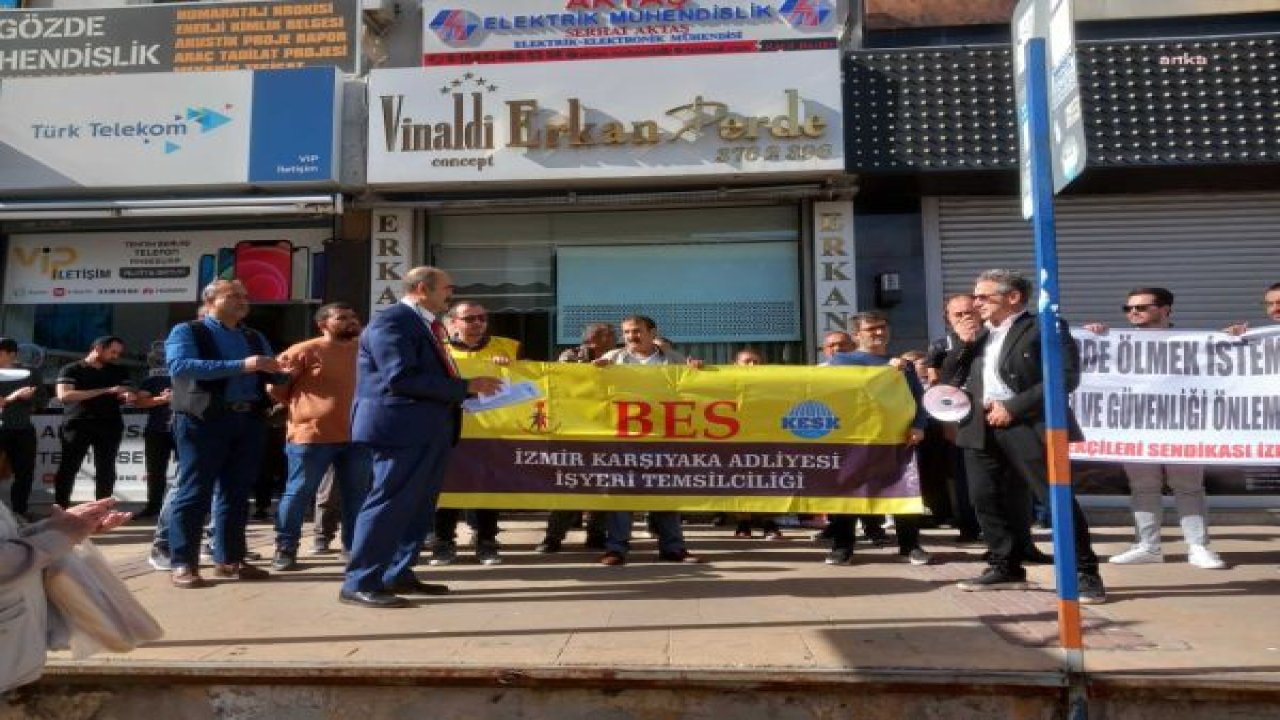 BES İZMİR ŞUBESİ'NDEN KARŞIYAKA ADLİYESİ ÇİĞLİ EK BİNASI'YLA İLGİLİ ASANSÖR PROTESTOSU: "AYDIN’DA YAŞANAN FACİANIN BENZERİNİ YAŞAMAK İSTEMİYORUZ, ÖNLEM ALINSIN”